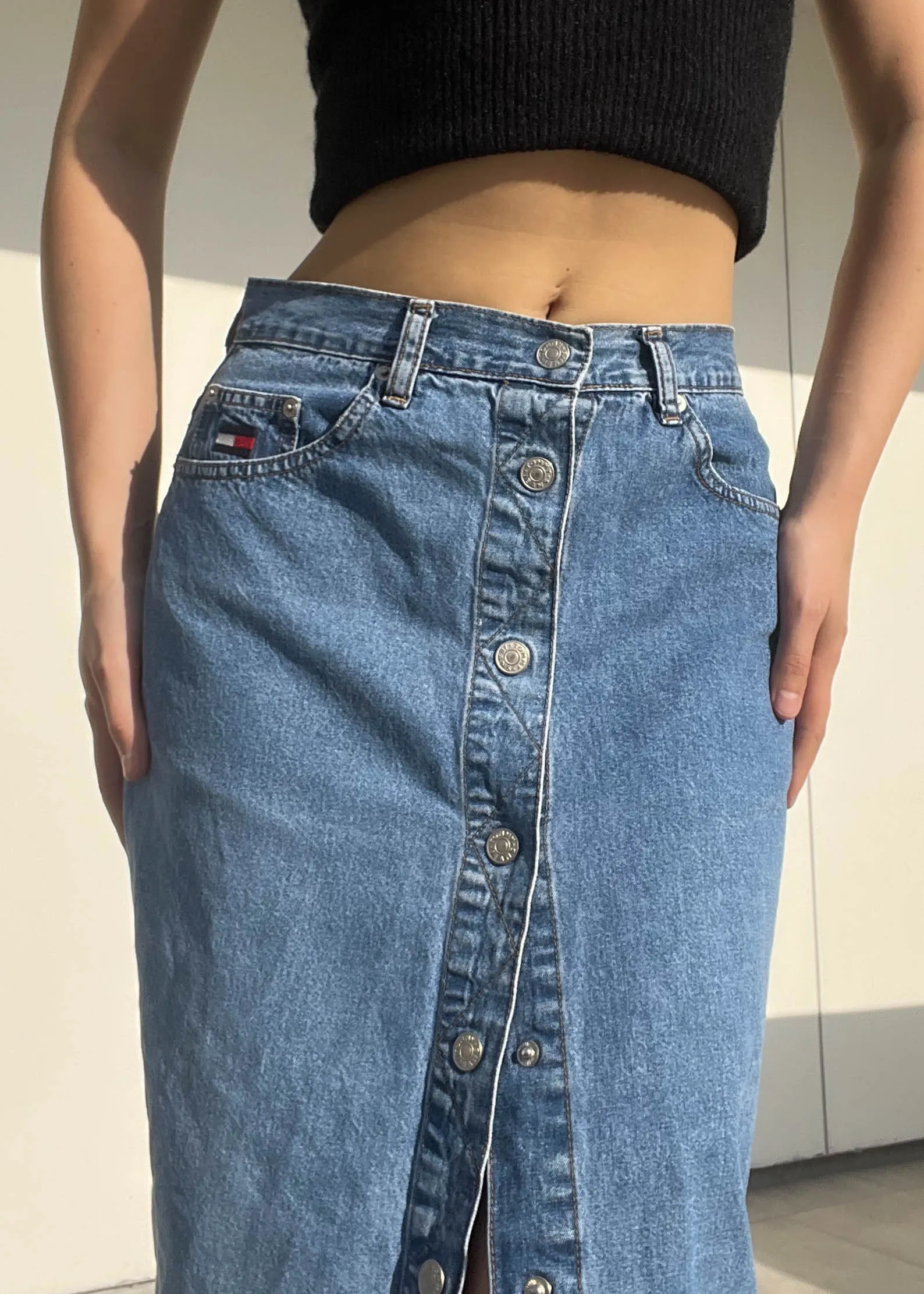 90’s Denim Tommy Maxi Skirt (S)