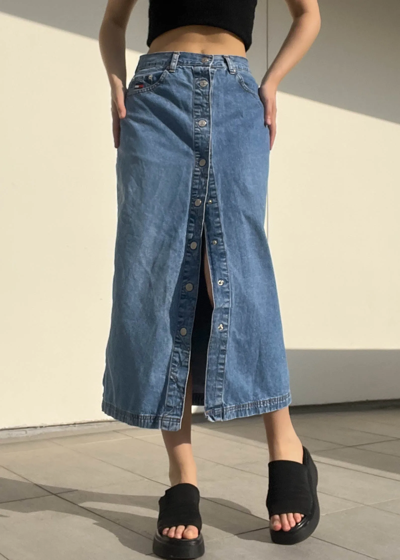 90’s Denim Tommy Maxi Skirt (S)