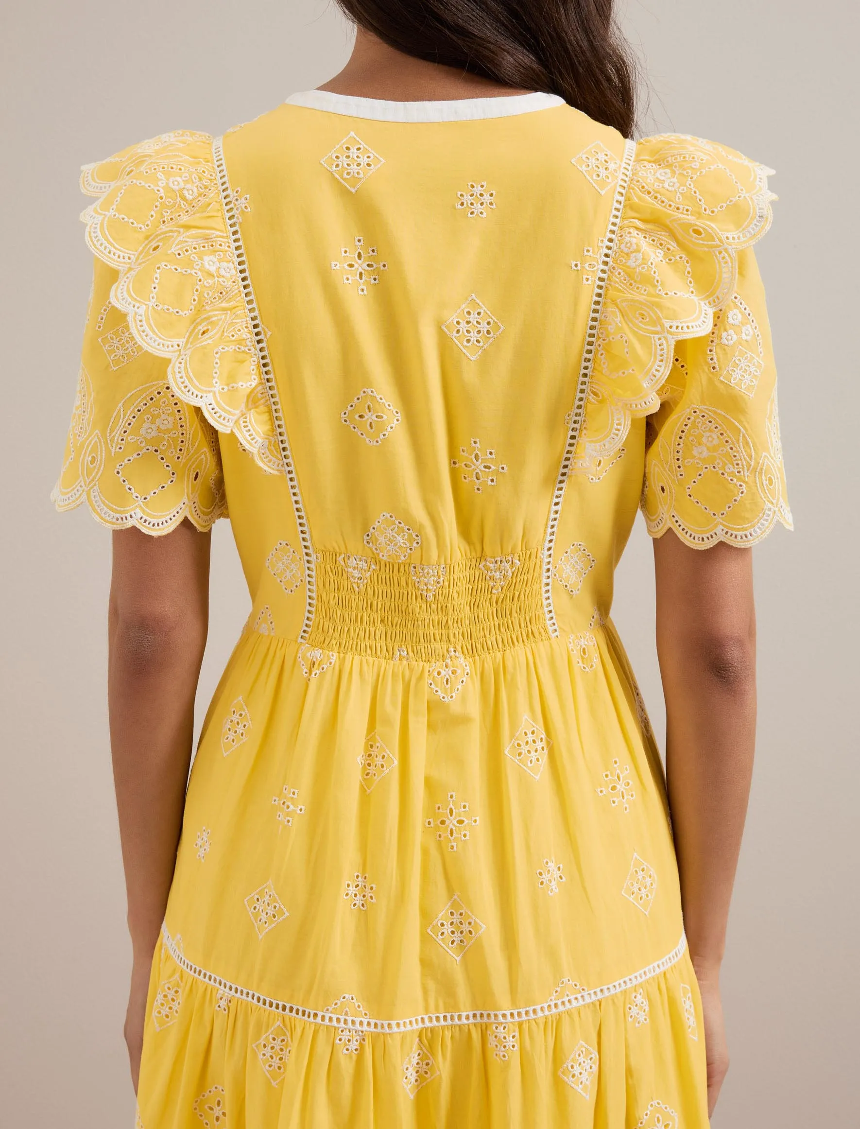 Alana Organic Cotton Maxi Dress - Yellow White