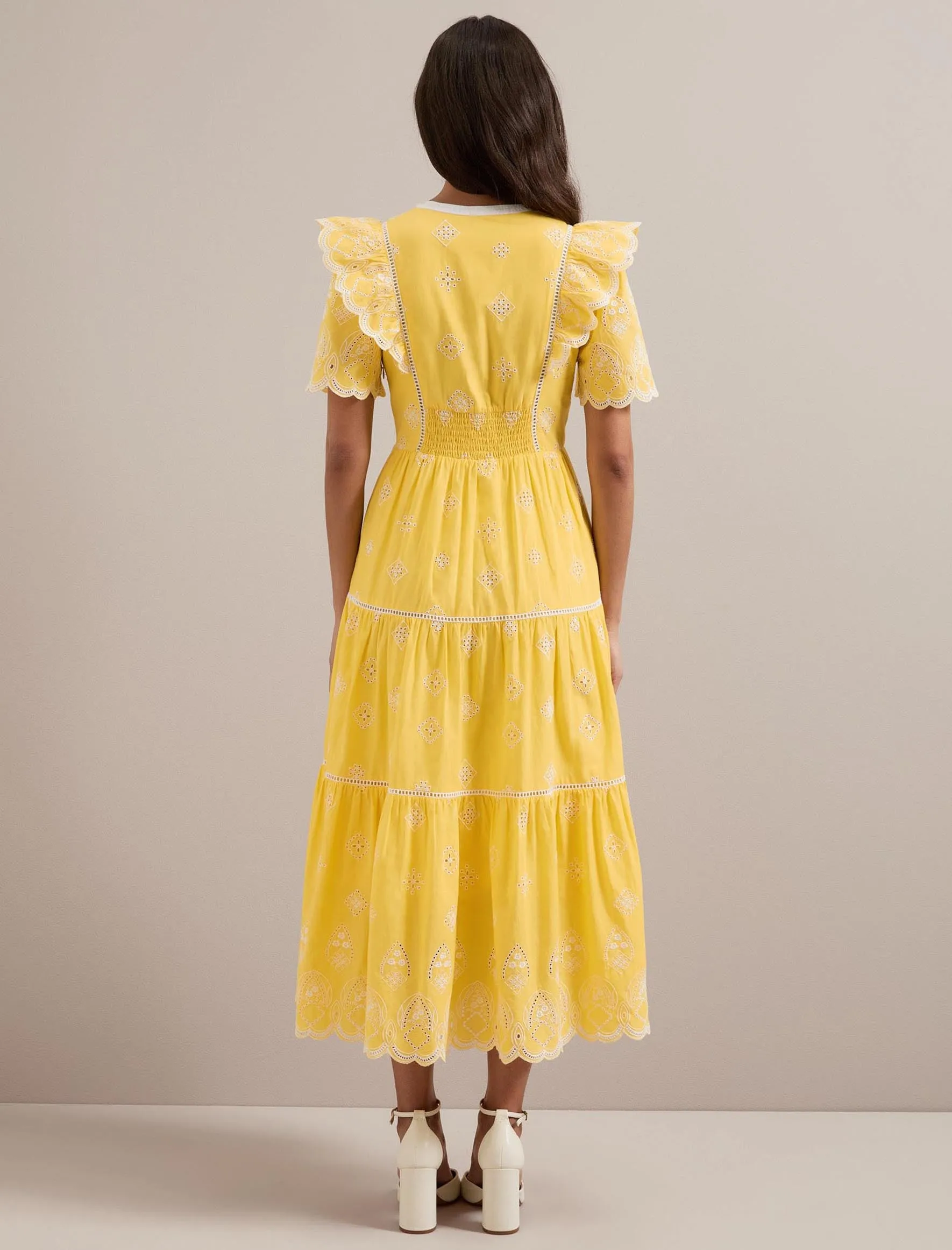 Alana Organic Cotton Maxi Dress - Yellow White