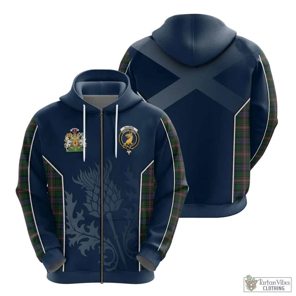 Allison Tartan Hoodie with Family Crest and Scottish Thistle Vibes Sport Style