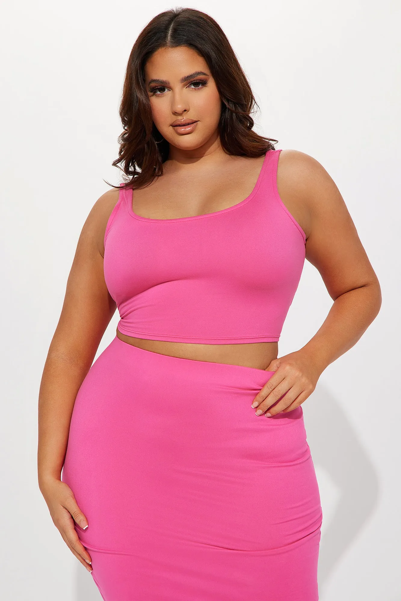 Always Keep It Classy Midi Skirt Set - Fuchsia