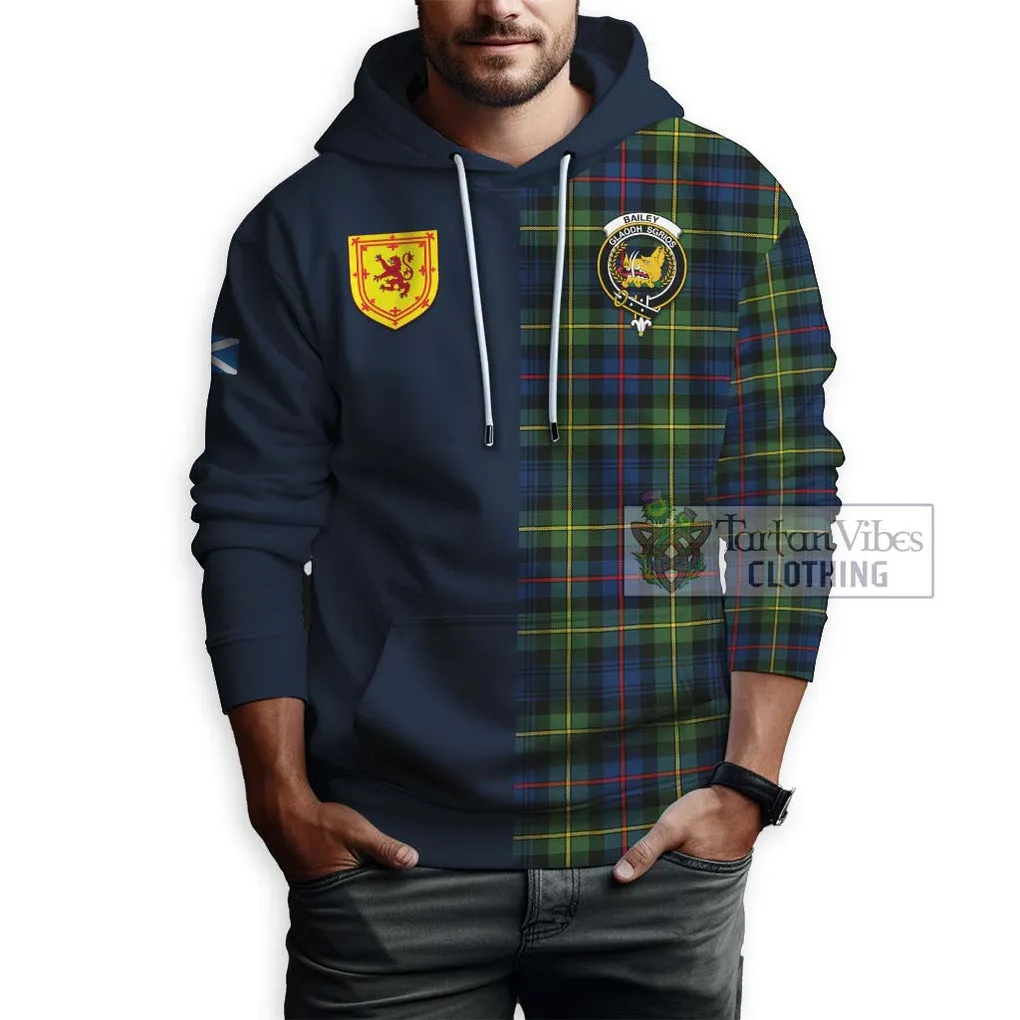 Bailey Modern Tartan Hoodie Alba with Scottish Lion Royal Arm Half Style
