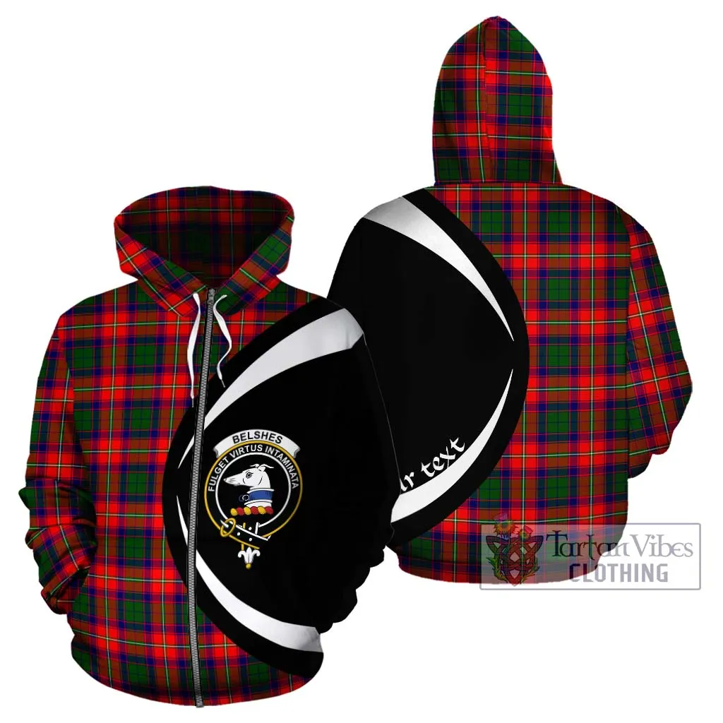 Belshes Tartan Hoodie with Family Crest Circle Style