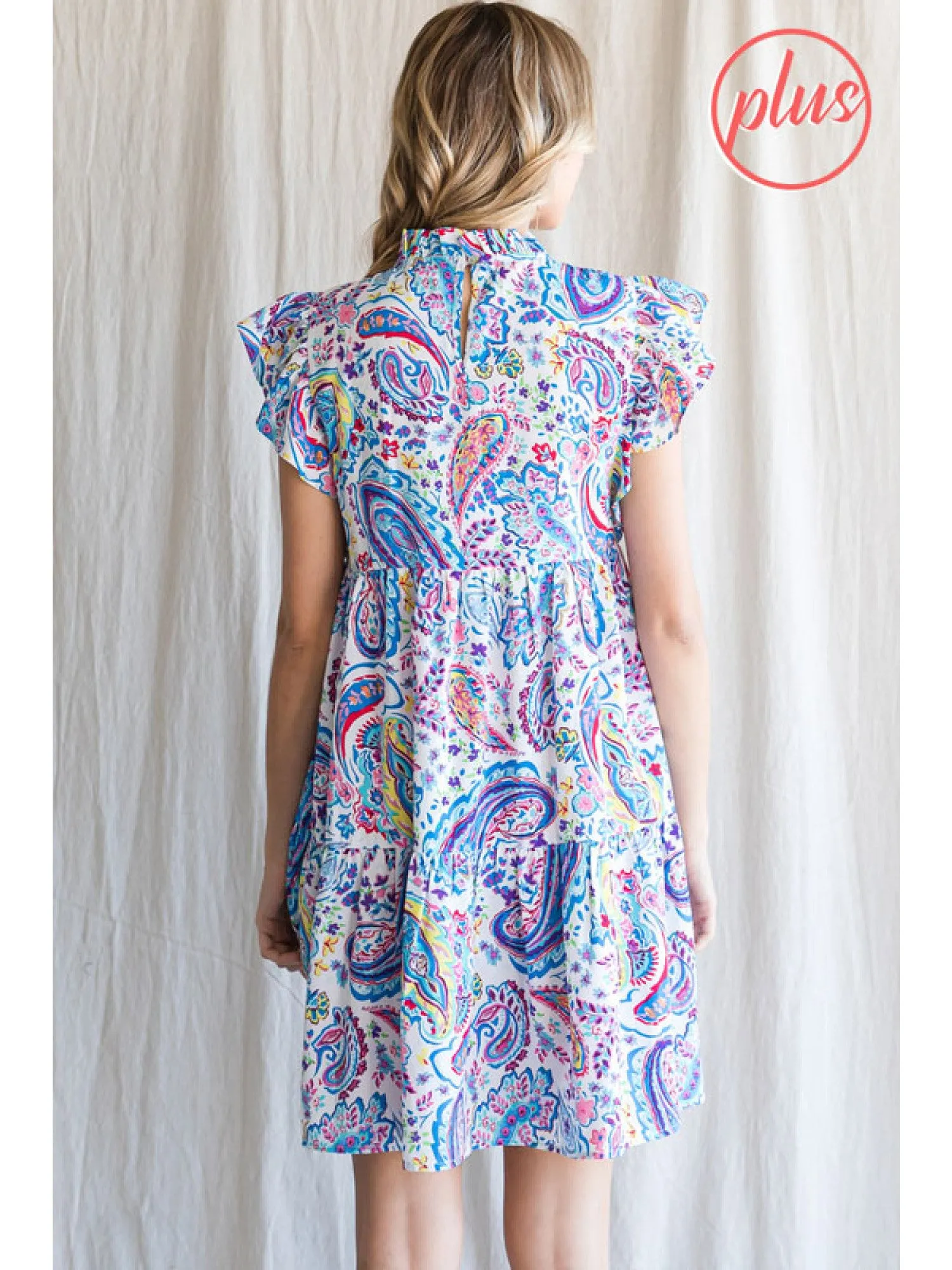 Blue Paisley Baby Doll Dress