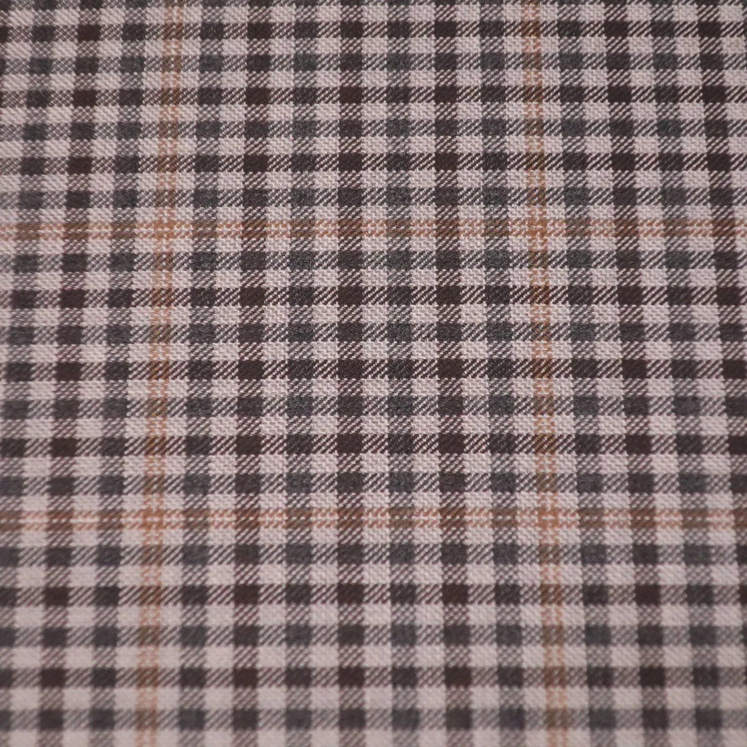 Brown and Off White Superfine Wool Loro Piana Fabric