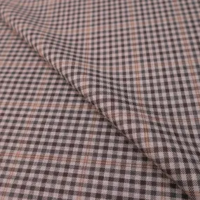 Brown and Off White Superfine Wool Loro Piana Fabric