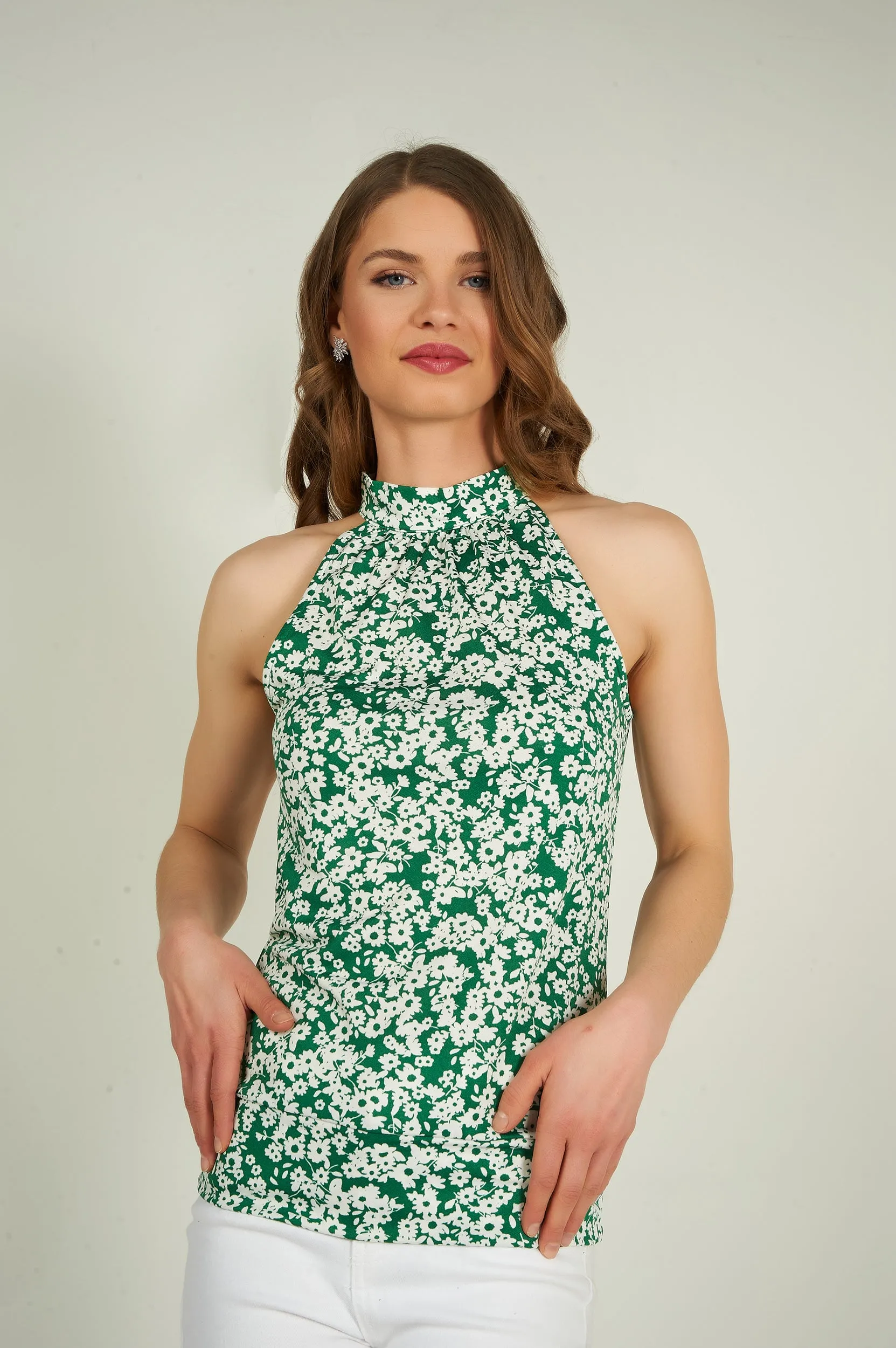 Camisole imprimée à col licou - ESTHER-P - (R-A7)