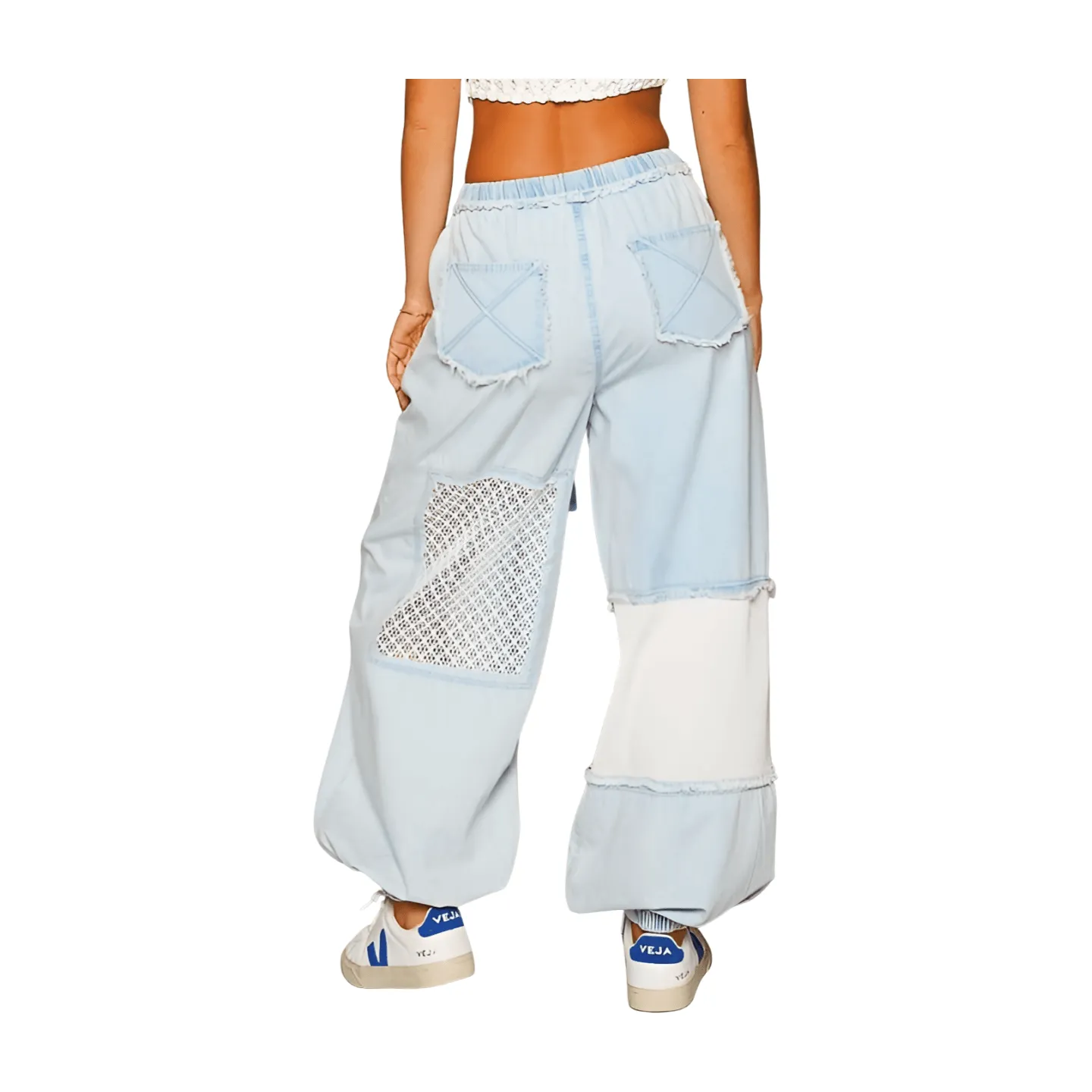 Crochet Denim Joggers