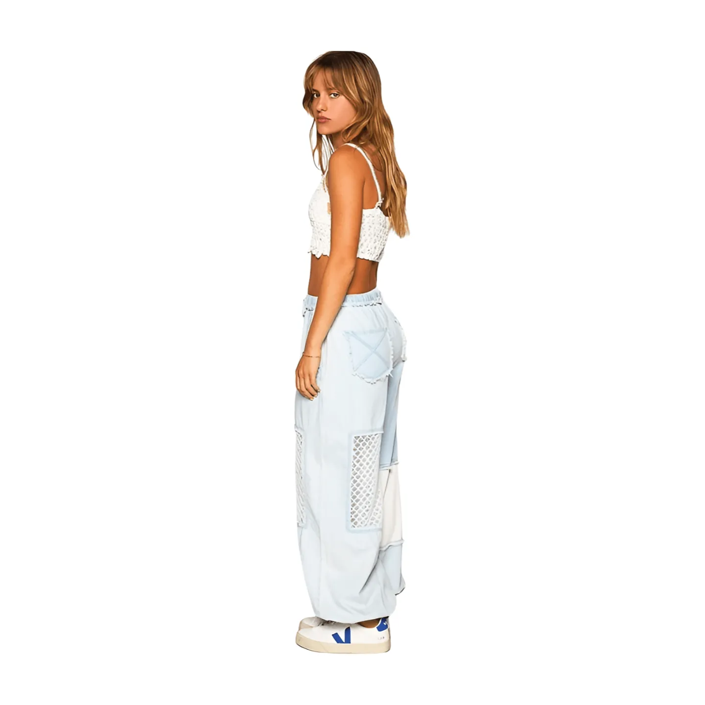 Crochet Denim Joggers