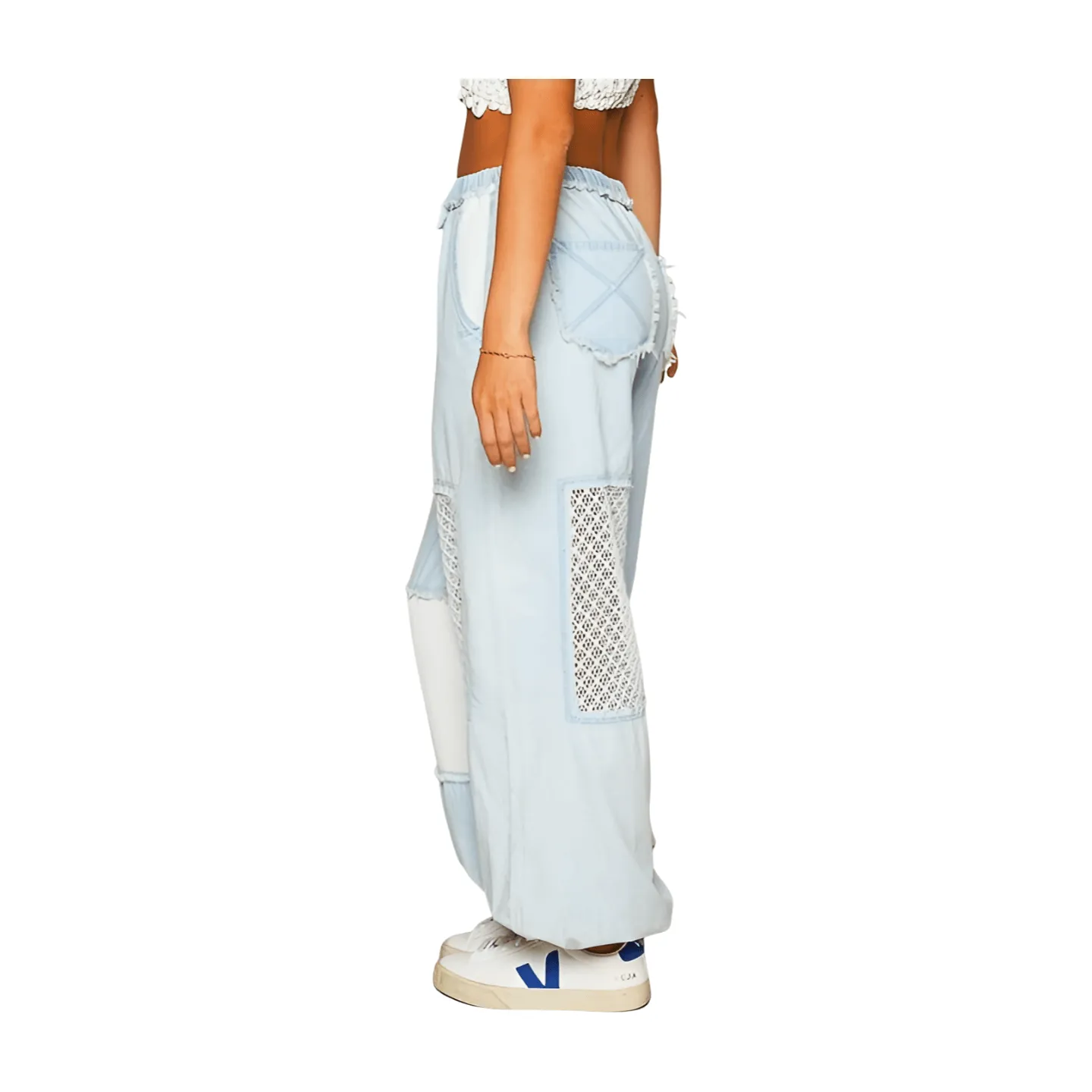 Crochet Denim Joggers