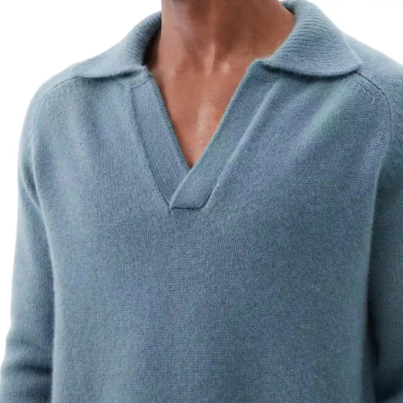 Custom Wholesale 100% Cotton Premium Quality Men Knit Pullover Sweater - Knit Polo, Solid Knitwear, Ribbed Cuff And Hem - OEM/ODM Sweater Manufacturer