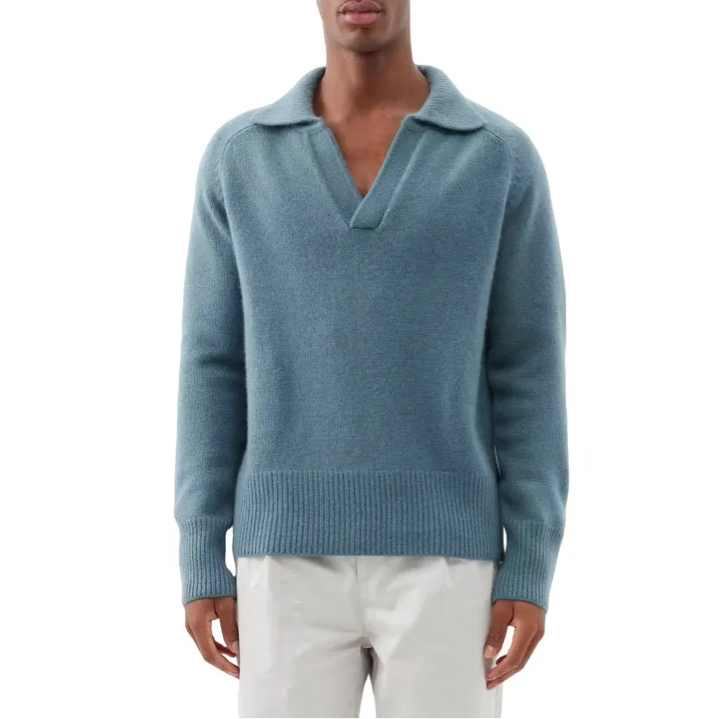 Custom Wholesale 100% Cotton Premium Quality Men Knit Pullover Sweater - Knit Polo, Solid Knitwear, Ribbed Cuff And Hem - OEM/ODM Sweater Manufacturer