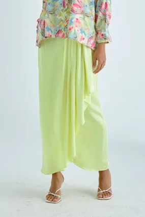 Draped Skirt in Lemon