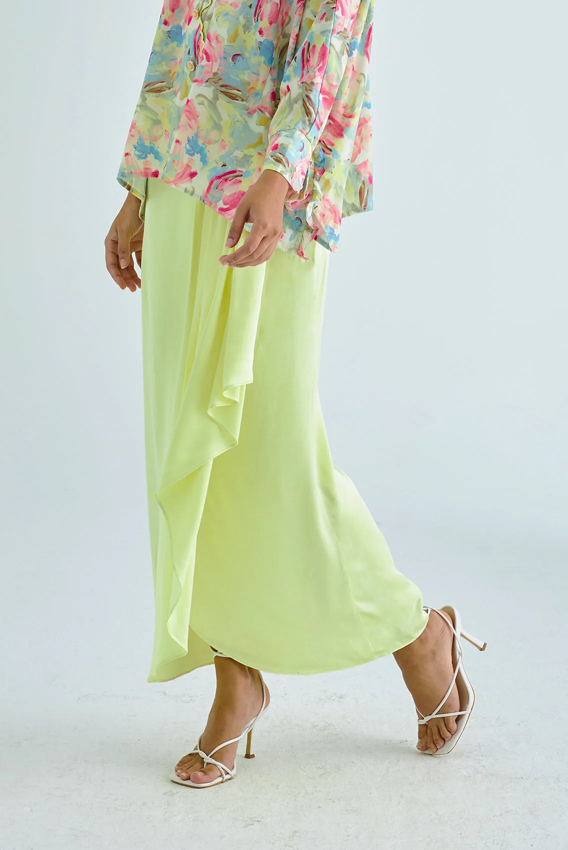 Draped Skirt in Lemon