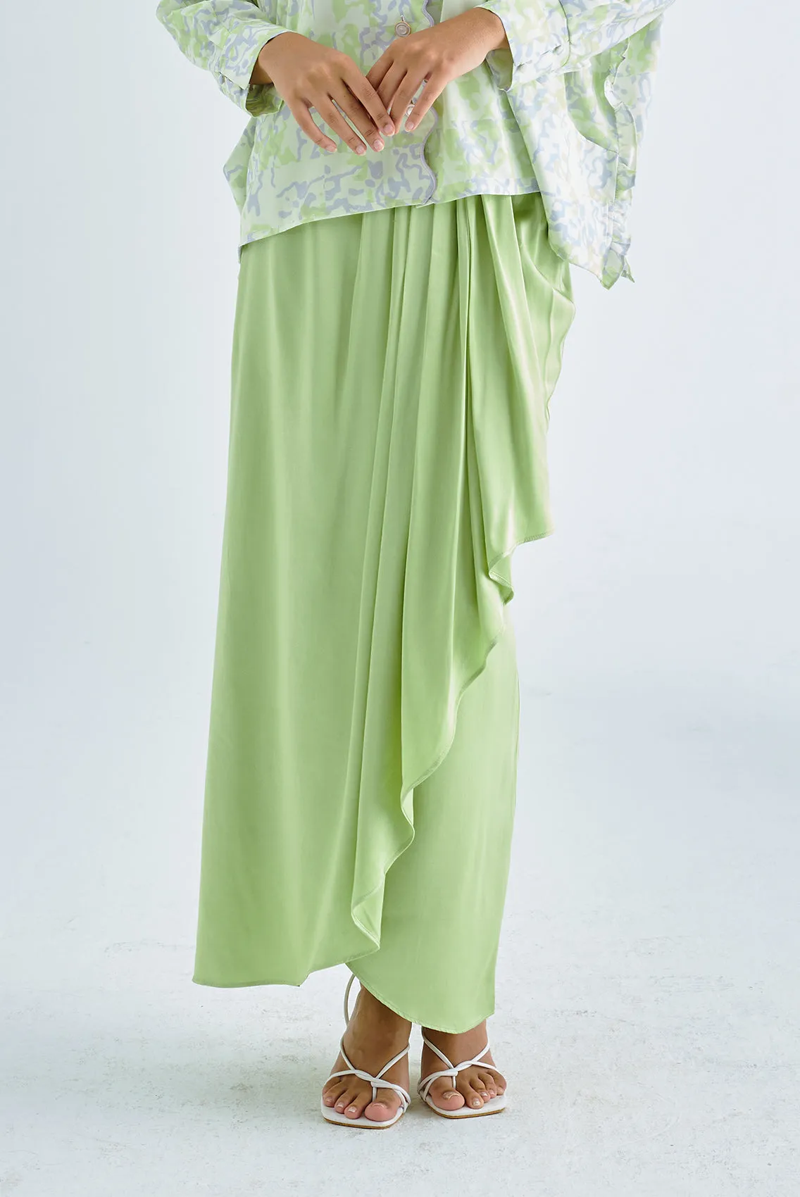 Draped Skirt in Pear