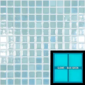 Fireglass 107 - Light Blue, 1" x 1" - Glass Tile