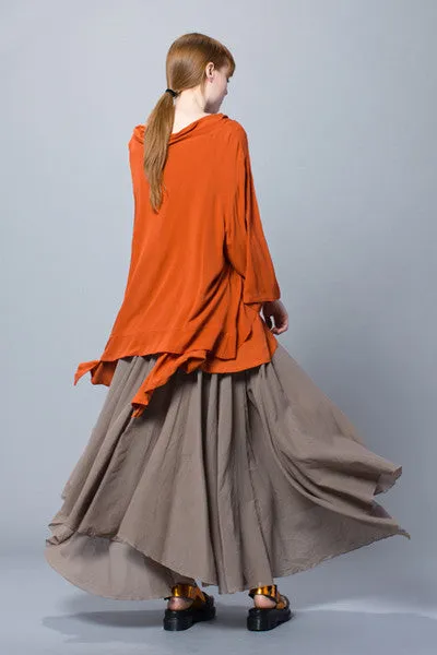 Full Circle Skirt in Mushroom Rafina Crinkle