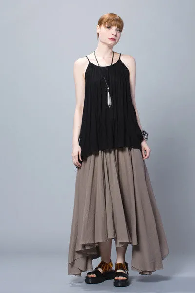 Full Circle Skirt in Mushroom Rafina Crinkle