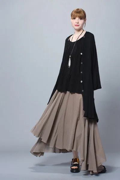 Full Circle Skirt in Mushroom Rafina Crinkle