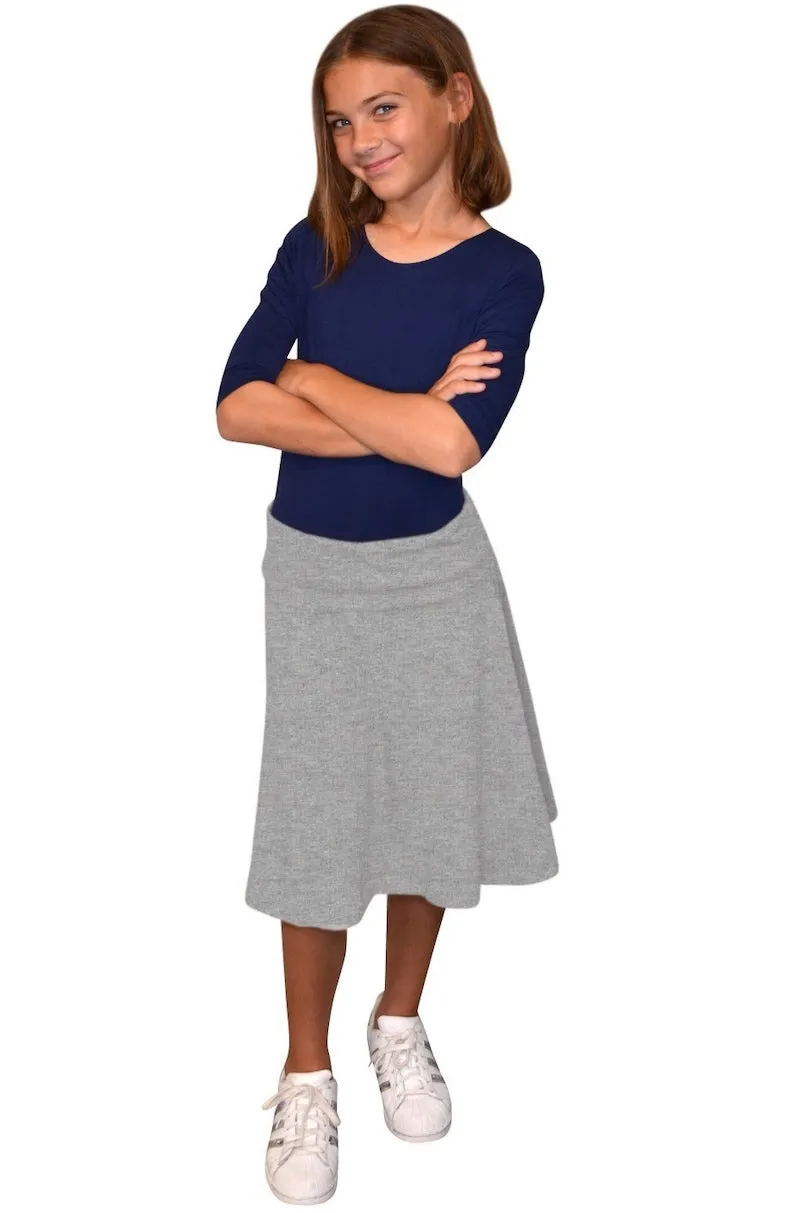 Girls Skater Skirt Style 1472 in Dark Charcoal or Heather Grey