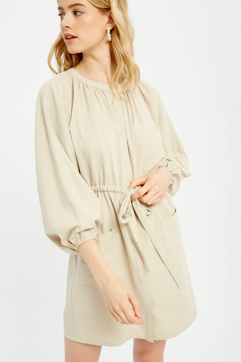Gwendal Taupe Tunic Mini Dress