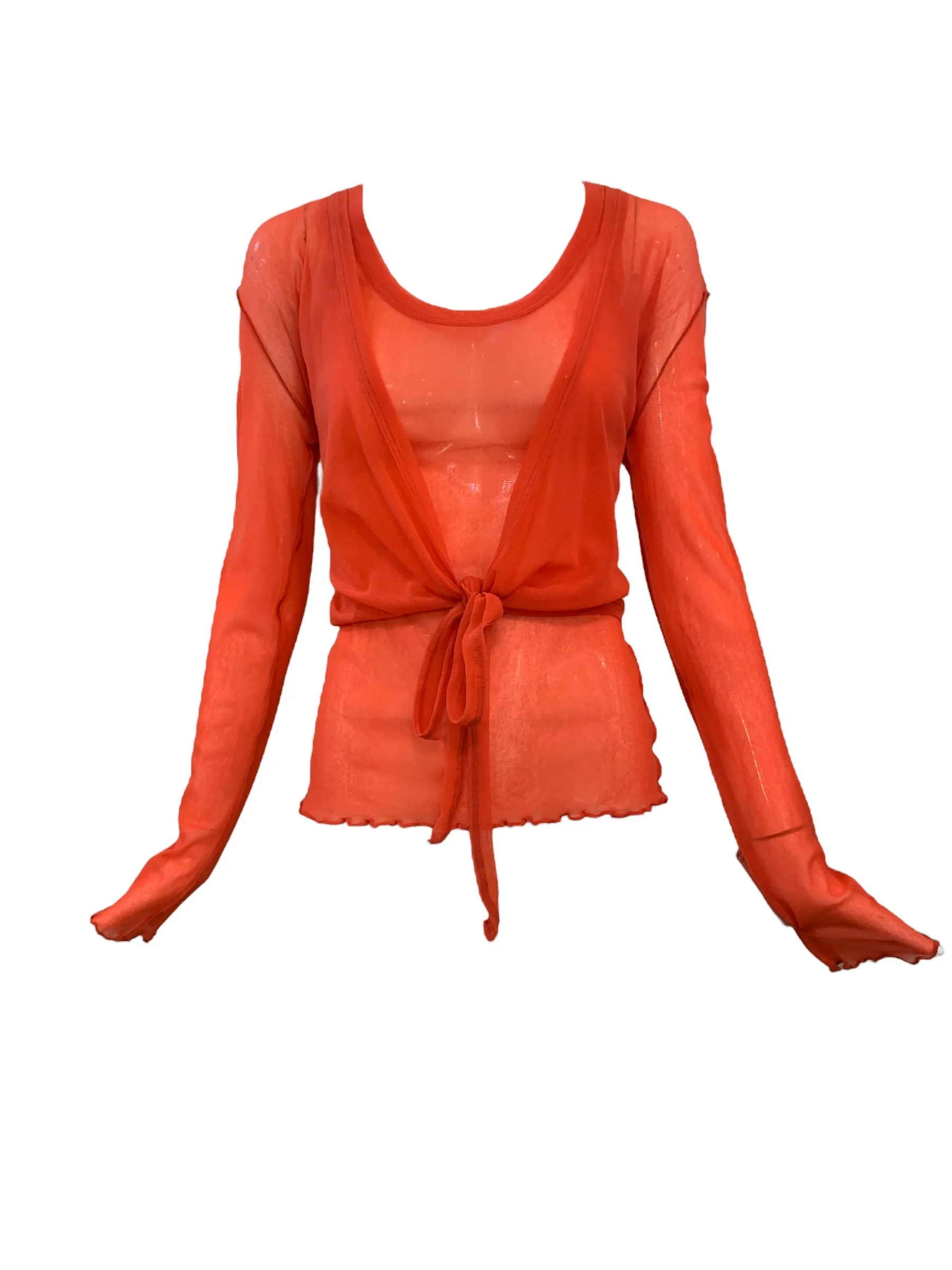 Jean Paul Gaultier Orange Sherbet Mesh Ensemble