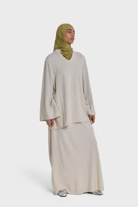 Linen Skirt | Beige Melange