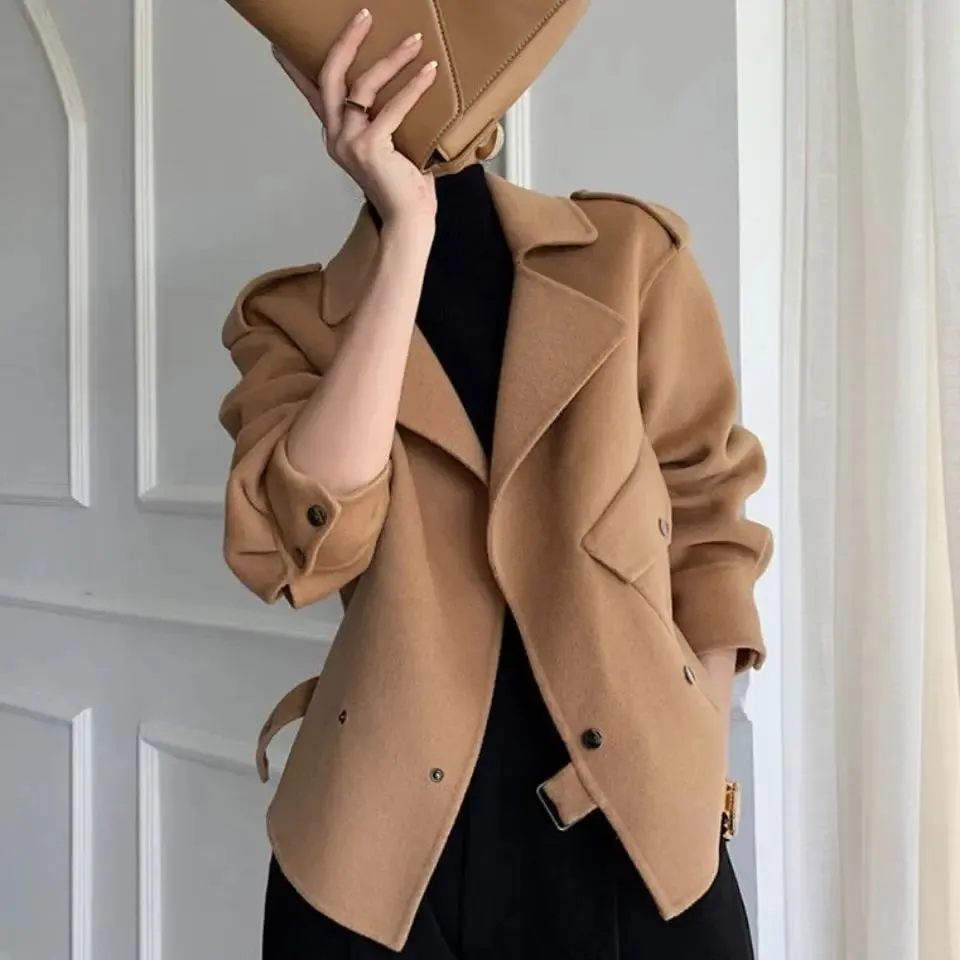 luxury outerwear double-faced woolen coat Korean Style Double-faced Woolen Goods Cashmere Coat