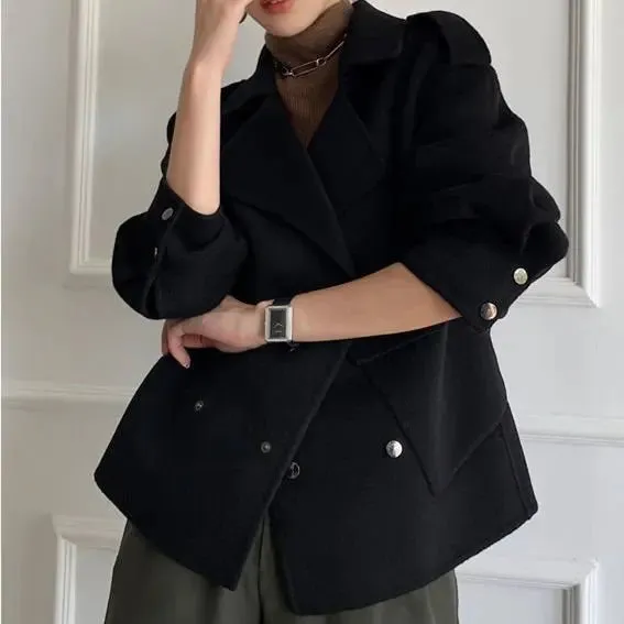 luxury outerwear double-faced woolen coat Korean Style Double-faced Woolen Goods Cashmere Coat