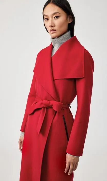 Mai Belted Wool Coat (Red)