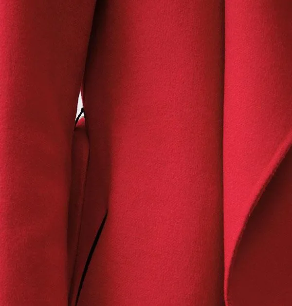 Mai Belted Wool Coat (Red)