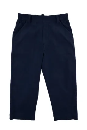Navy Corduroy Fake Fly Pants