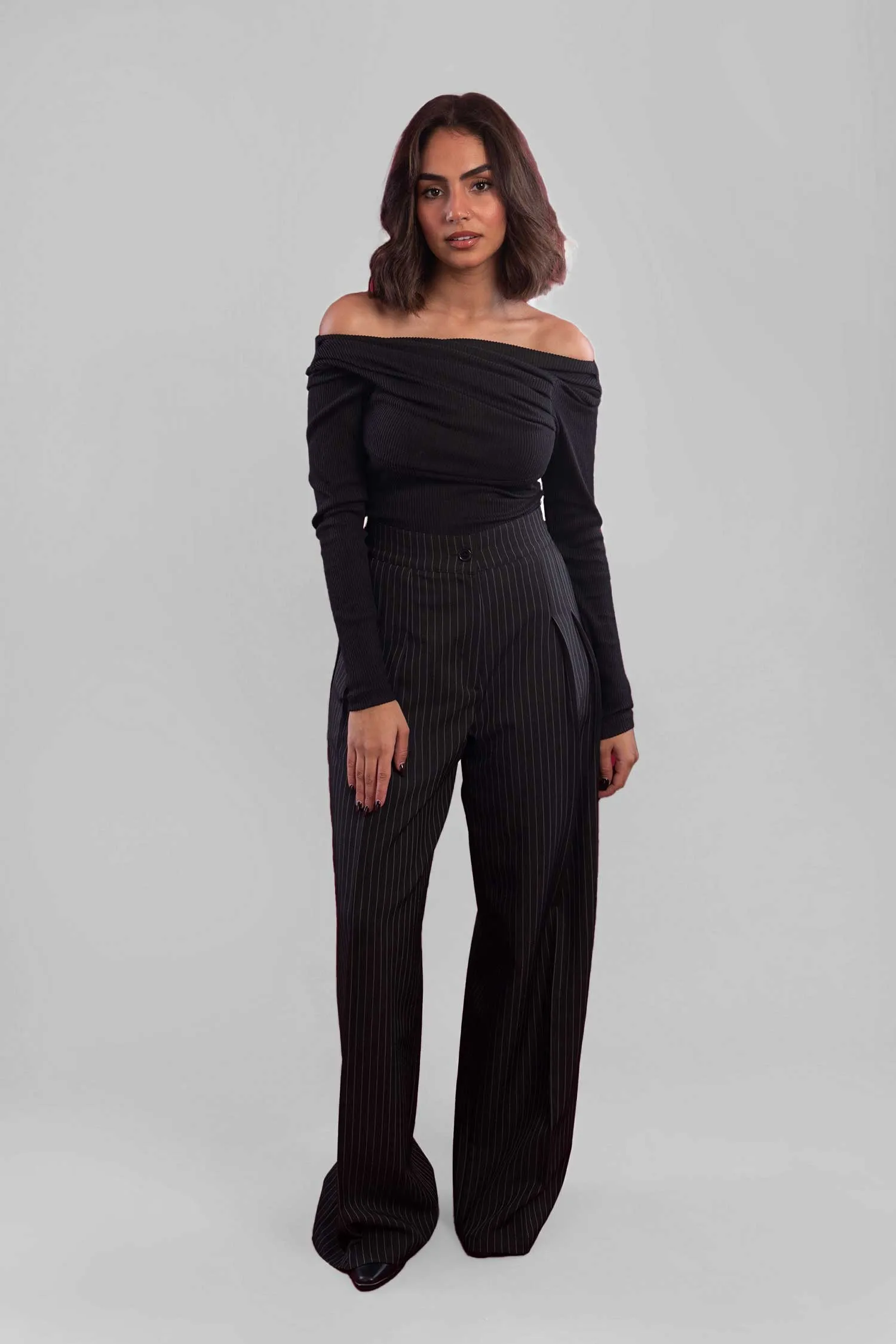Off Shoulder Knitted Long Sleeves Top - Mitcha Label