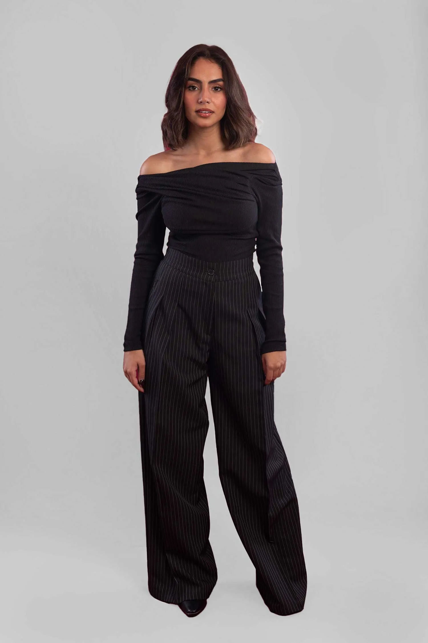 Off Shoulder Knitted Long Sleeves Top - Mitcha Label