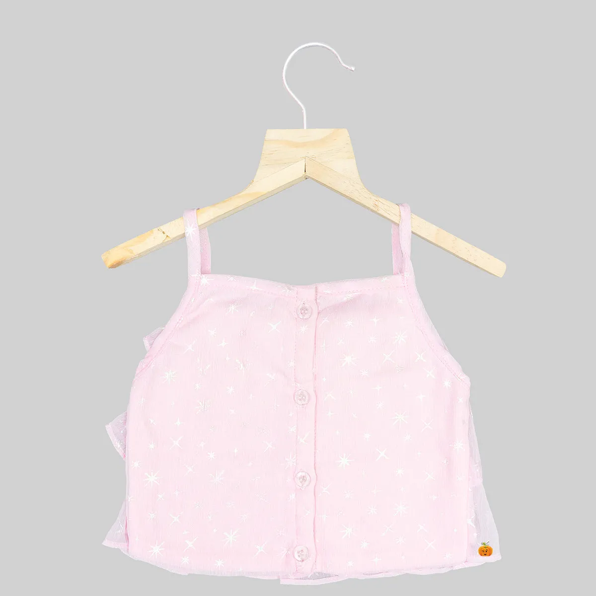 Pink & Peach Layered Skirt Top for Girls