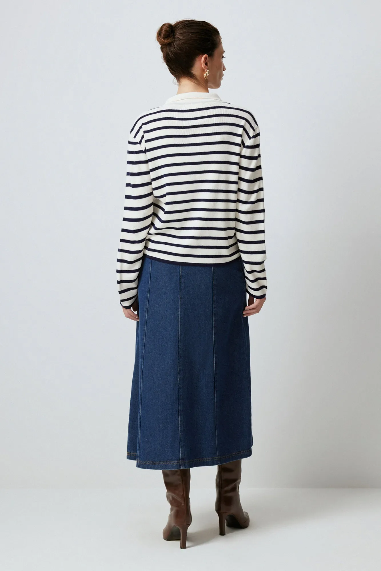 POLO NECK STRIPED SWEATER
