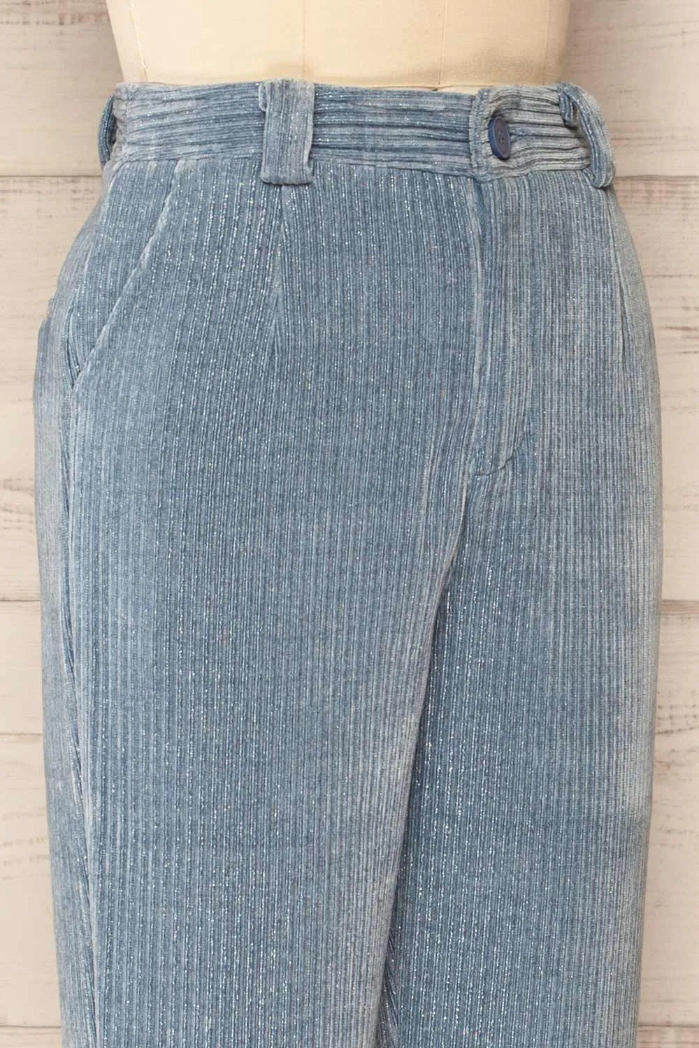 Sant-Boi Blue | Shimmery Corduroy Pants