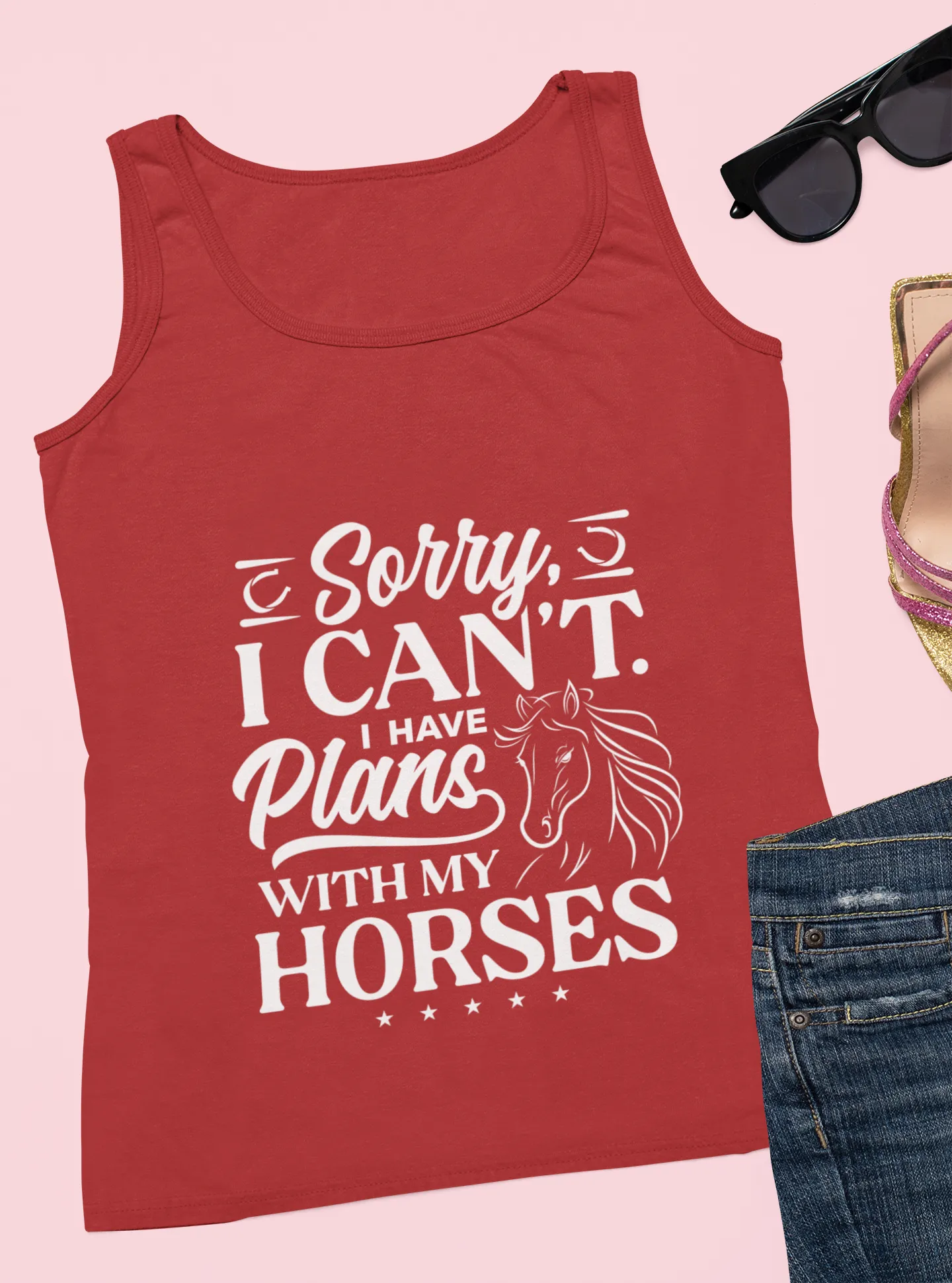 Sorry I can't 🐴 Unisex Jersey Tank