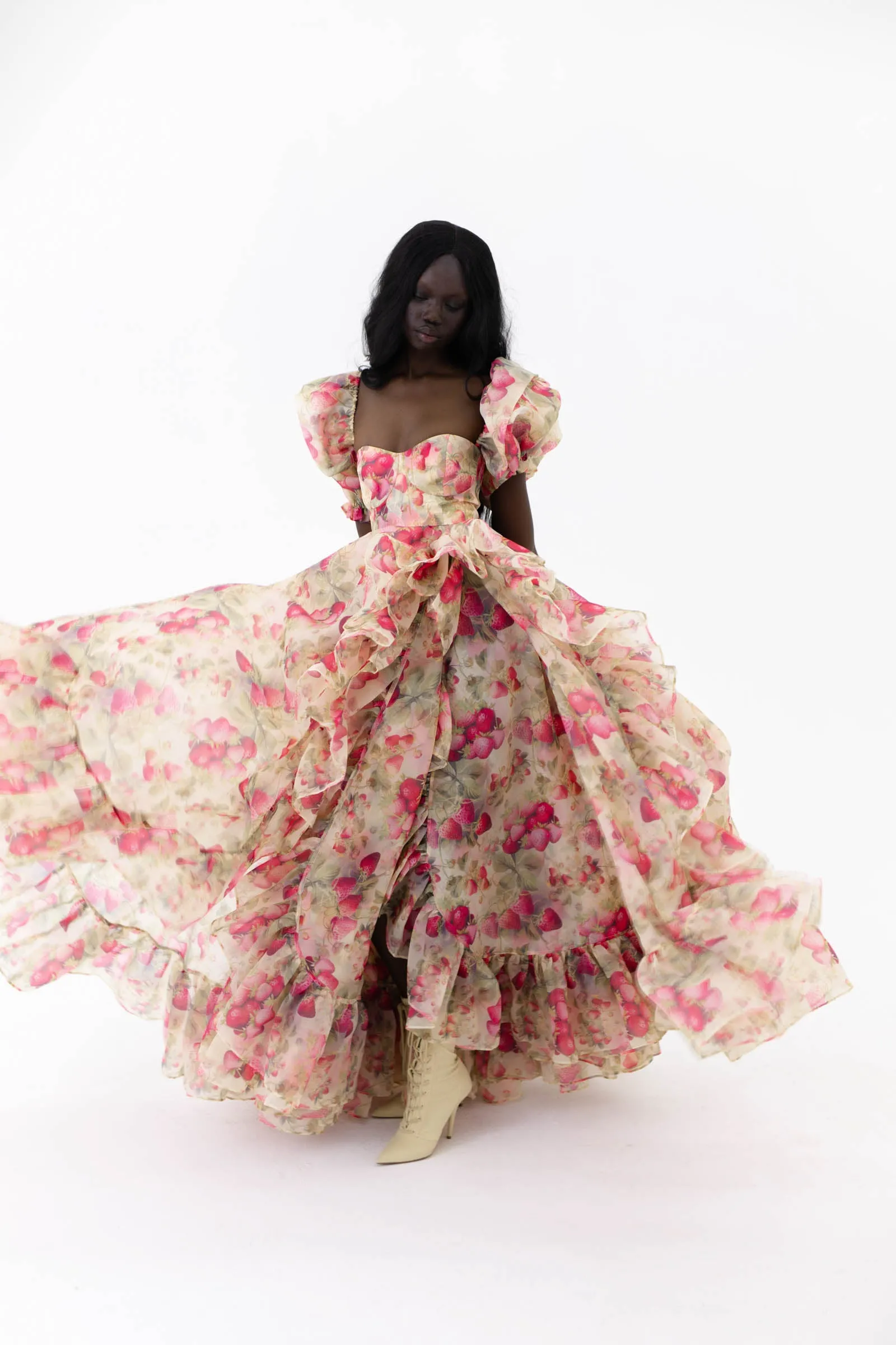 The Strawberry Cream In Bloom Bridal Gown