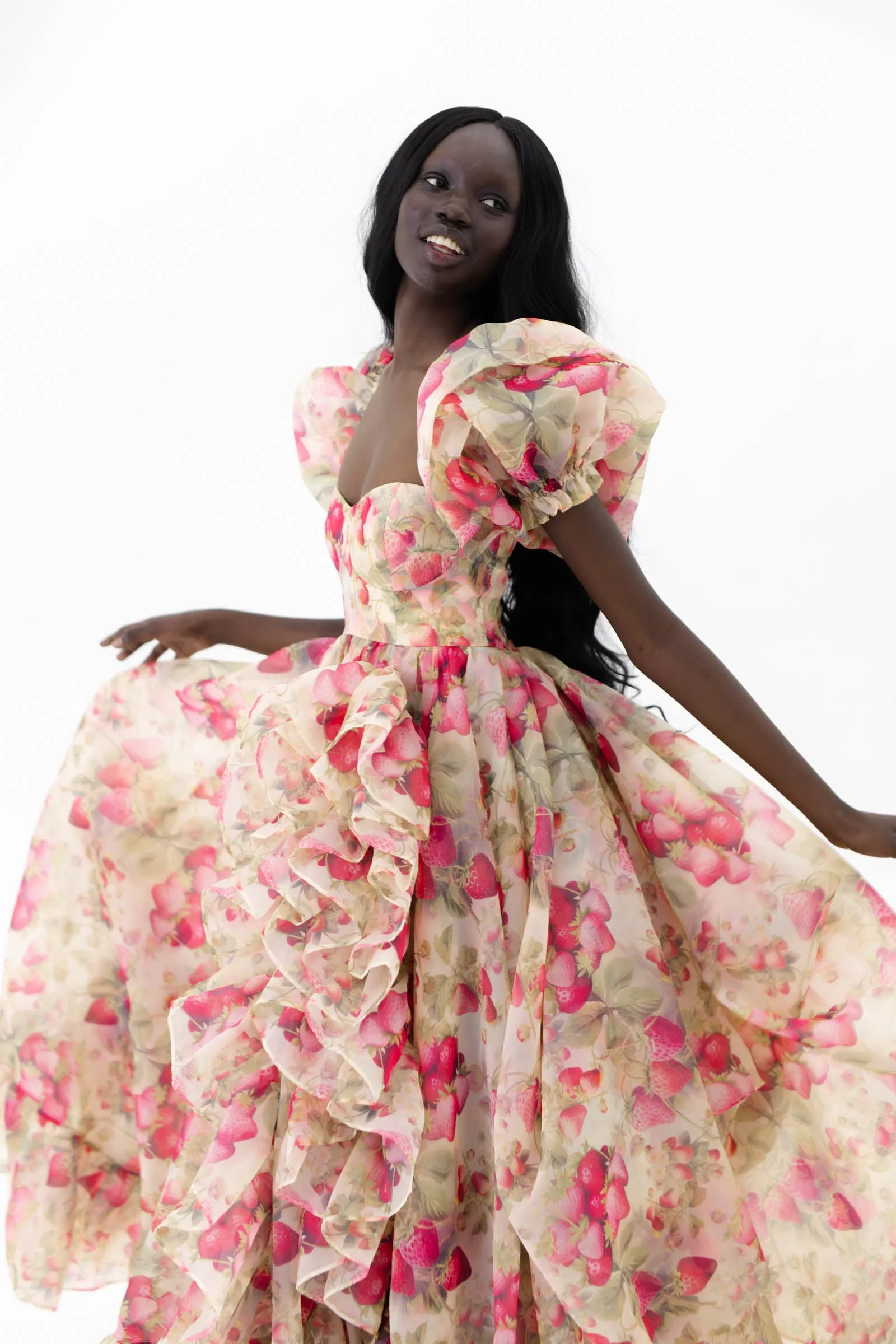 The Strawberry Cream In Bloom Bridal Gown