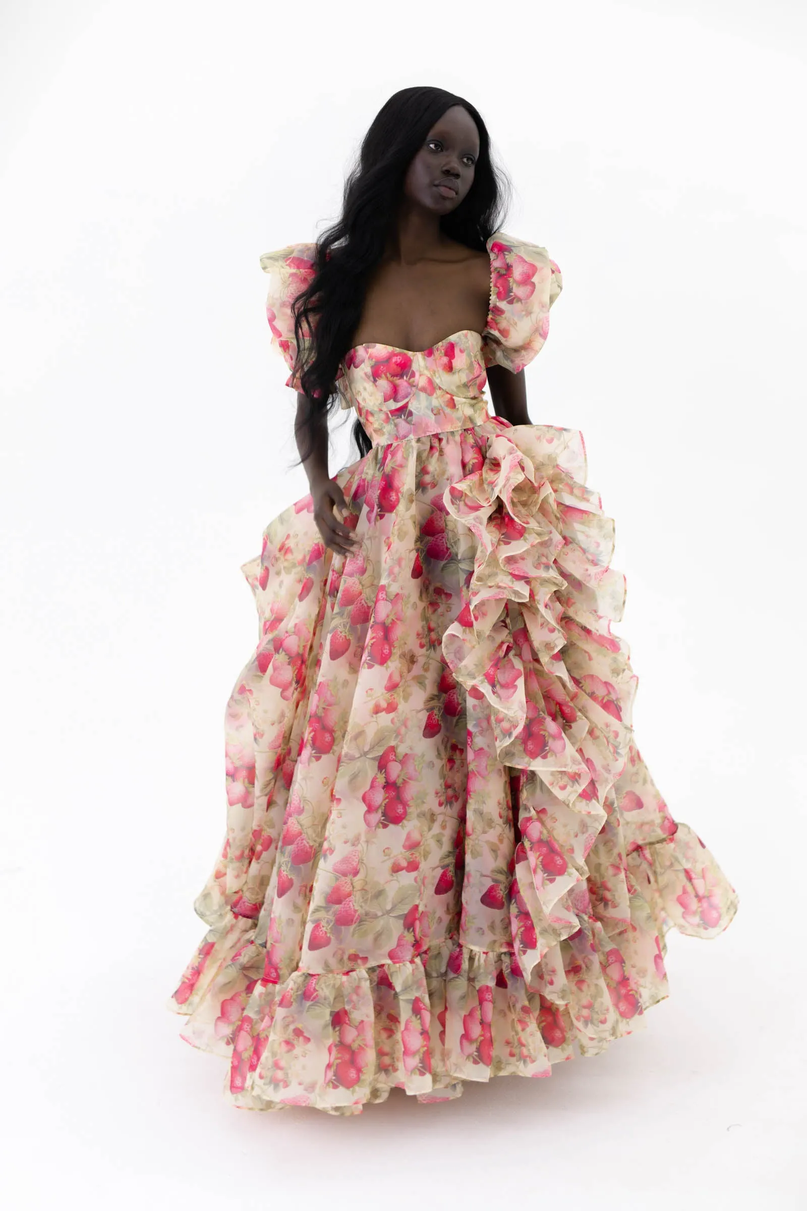 The Strawberry Cream In Bloom Bridal Gown