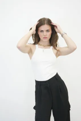 TRINE TANK TOP WITH SQUARE NECKLINE