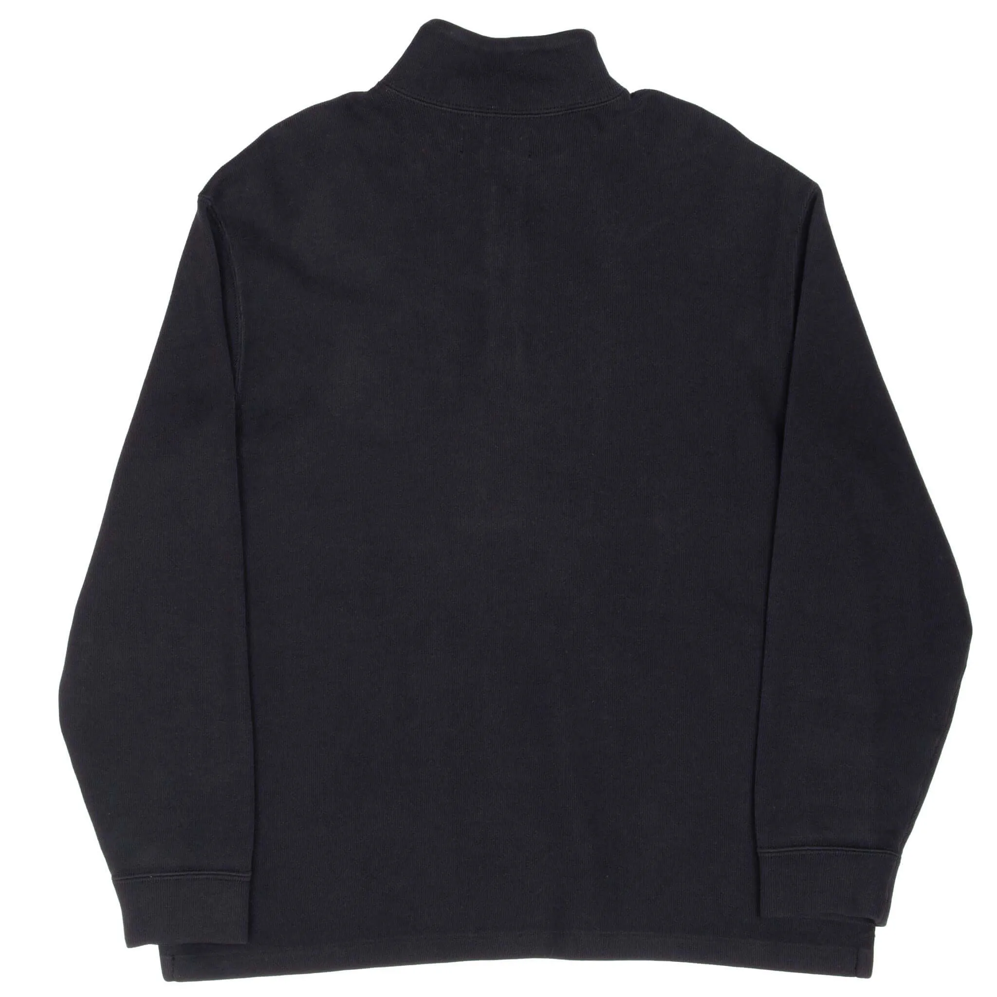 VINTAGE POLO RALPH LAUREN BLACK QUARTER 1/4 ZIP SWEATER 1990S LARGE