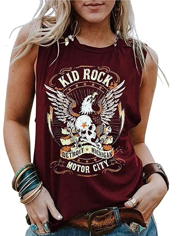 Vintage Retro Rock n Roll Graphic Tank Top