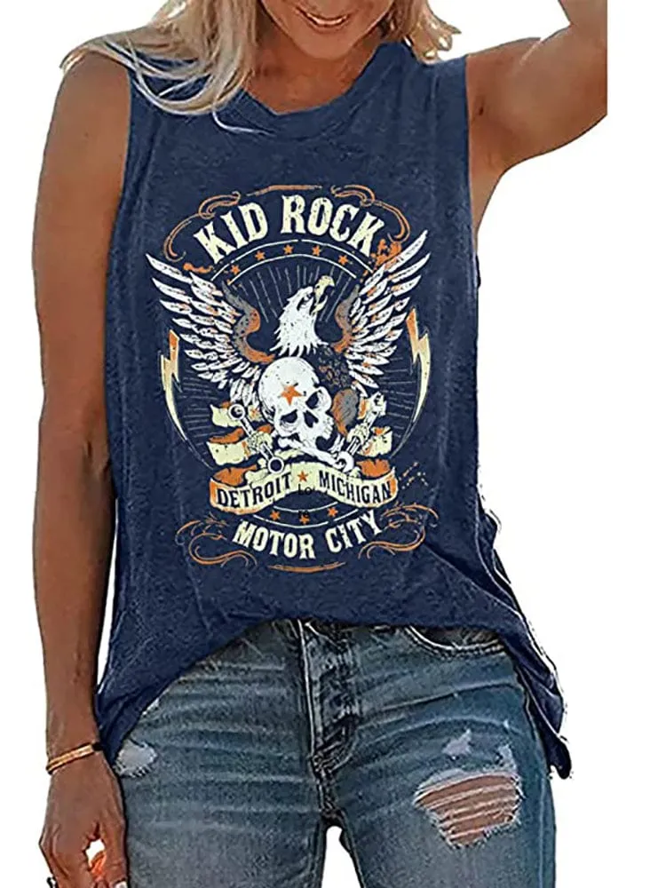 Vintage Retro Rock n Roll Graphic Tank Top