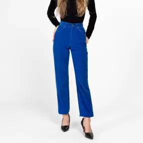 XXS 80s Lee Riders Royal Blue Corduroy Pants 23" Long