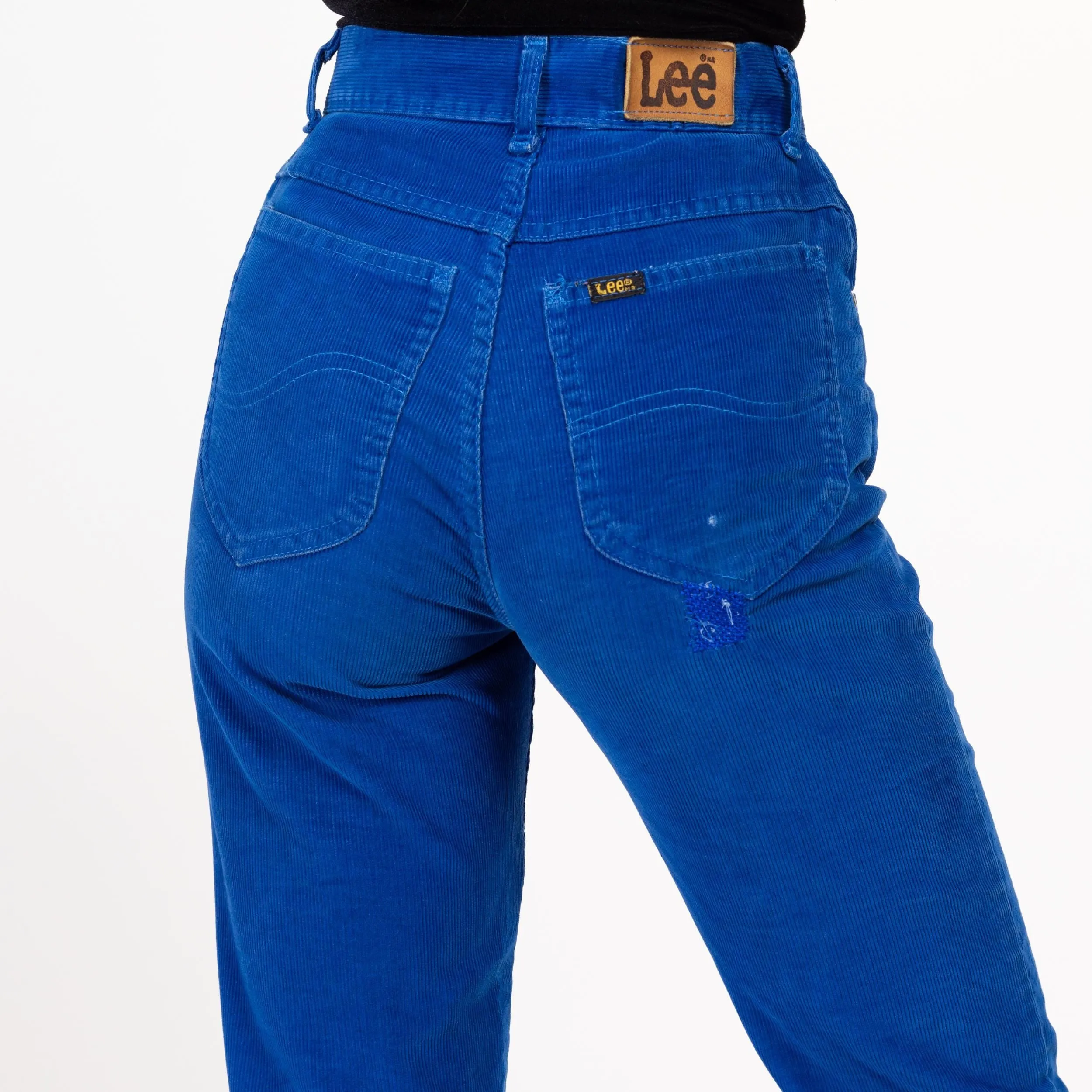 XXS 80s Lee Riders Royal Blue Corduroy Pants 23" Long