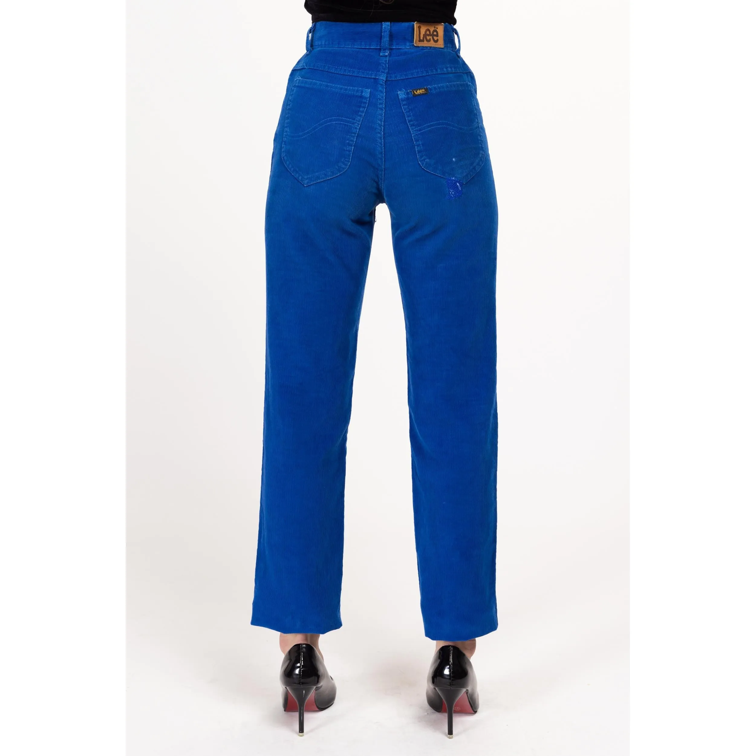 XXS 80s Lee Riders Royal Blue Corduroy Pants 23" Long