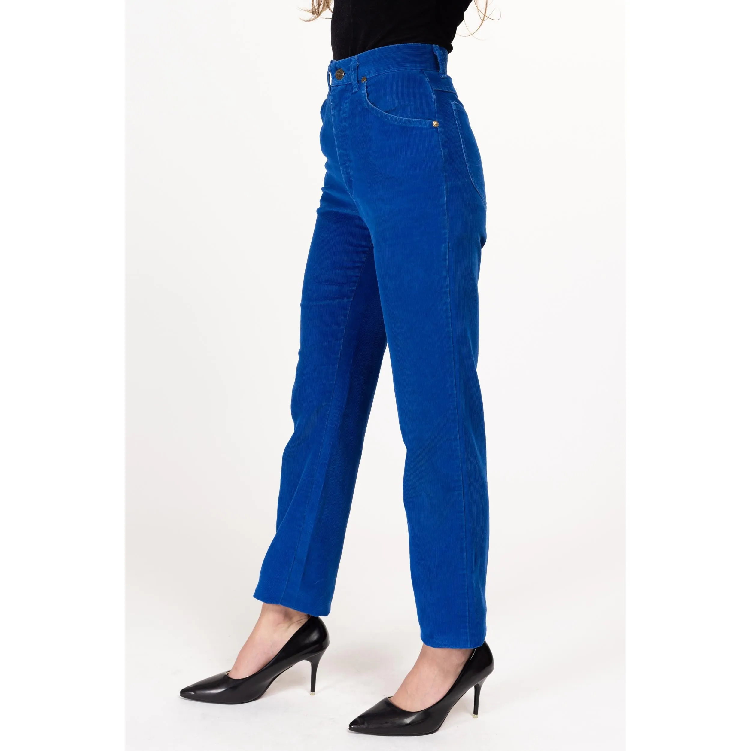 XXS 80s Lee Riders Royal Blue Corduroy Pants 23" Long